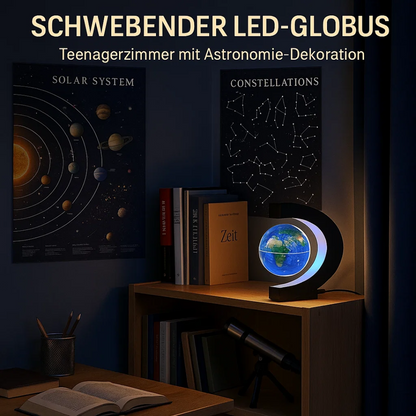 Glowing LED Floating Globe Lamp with Magnetic Base