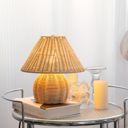 Natural Woven Rattan Table Light