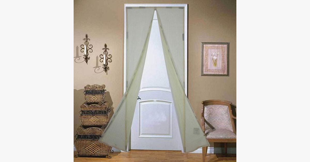 Magnetic Screen Door with Insect Mesh Protector