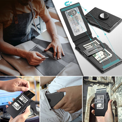 Premium Leather AirTag Wallet Card Holder