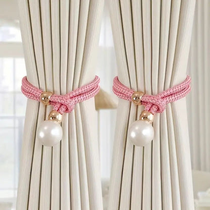 Shiny Beaded Curtain Tiebacks 2 Pack