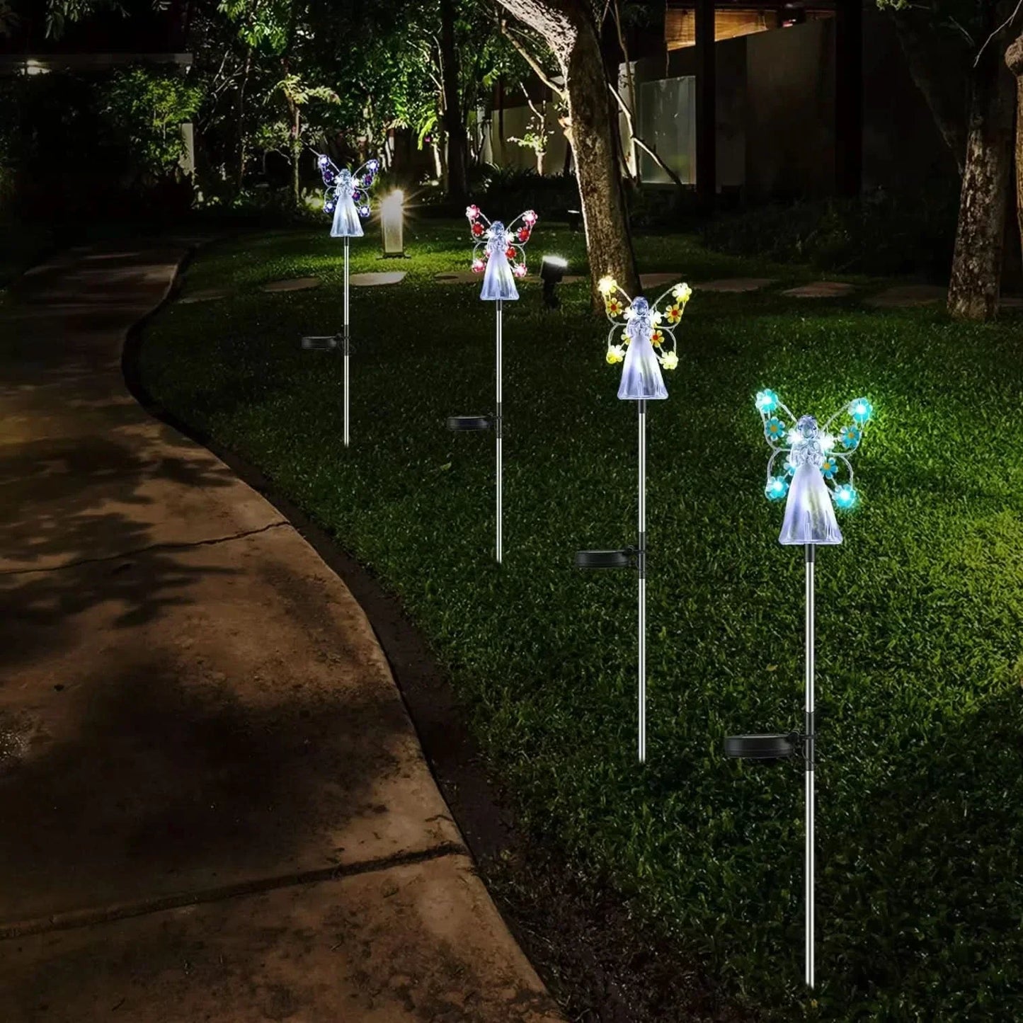 Solar Powered Outdoor Angel Lamp Decoration