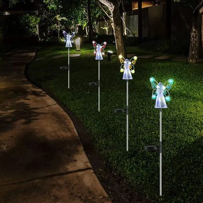 Solar Powered Outdoor Angel Lamp Decoration