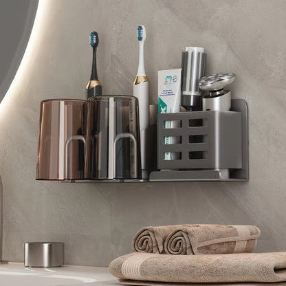 Sleek Wall Mounted Toothbrush Holder with Drainage