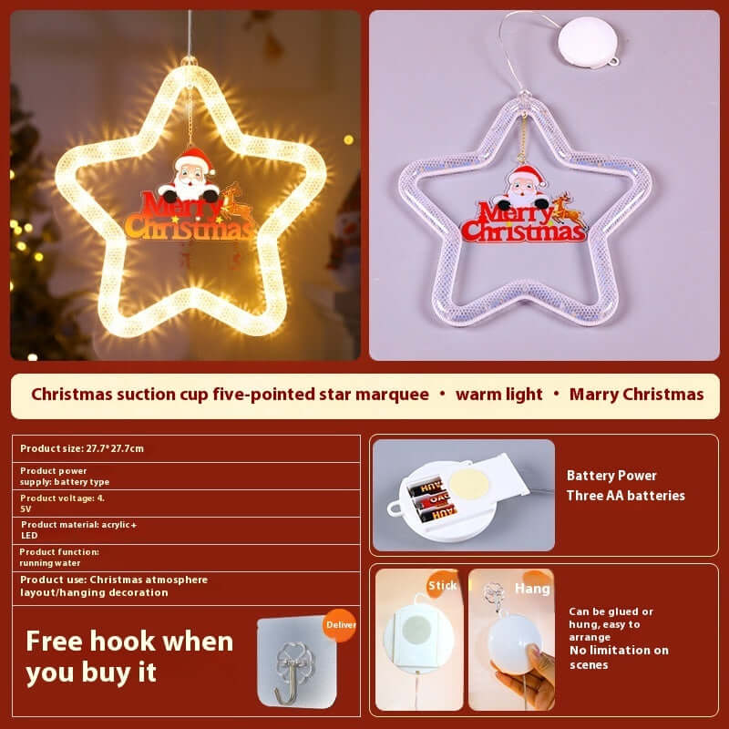 Festive Christmas Star LED Window Light Decoration