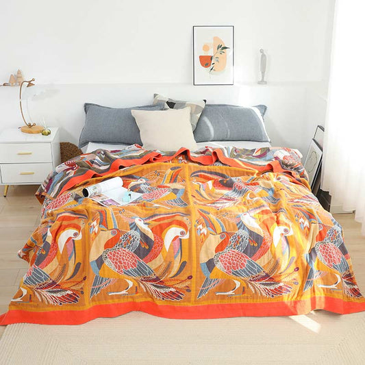 Eco Friendly Cotton Quilt with Colorful Tropical Design - Cofik