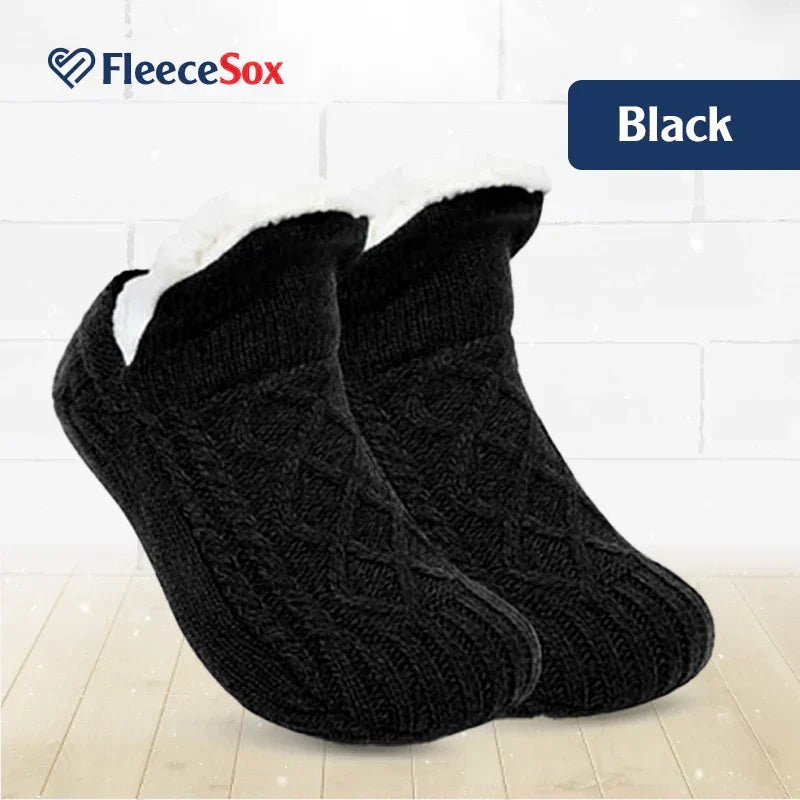 Warm Fleece Cozy Grip Socks Slippers