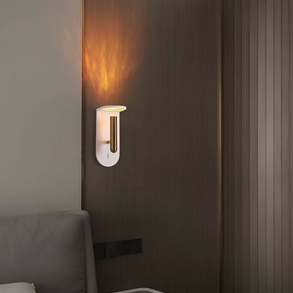 Warm Flame LED Wall Light - Adjustable Slim Metal Sconce
