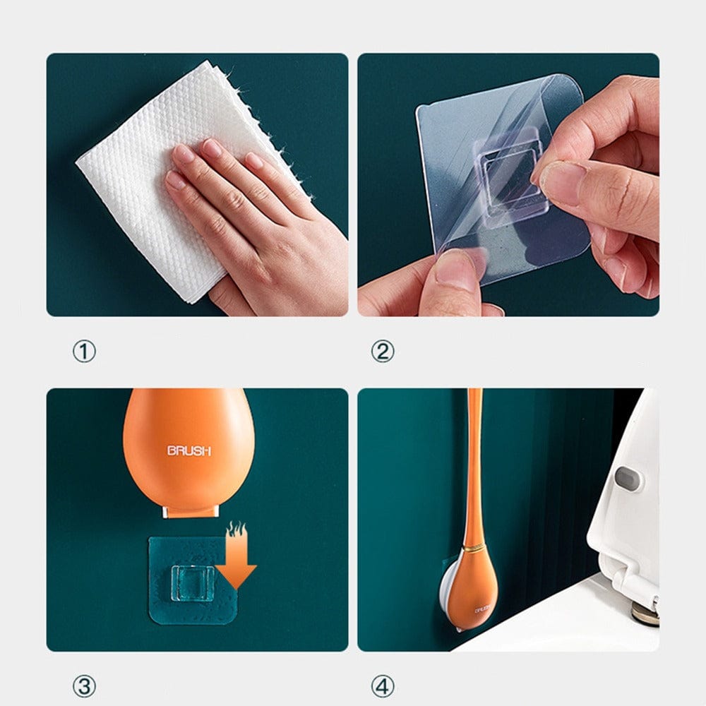 Soft Silicone Toilet Brush Compact Design