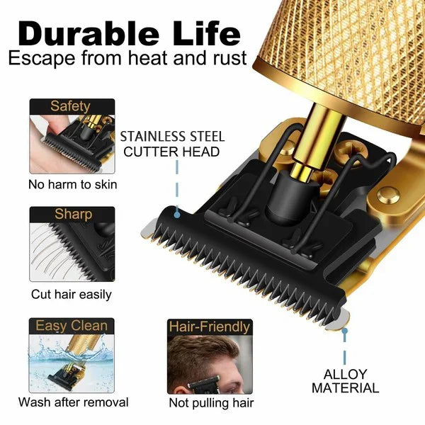 Wireless Rechargeable Zero Gap Hair Trimmer Clipper
