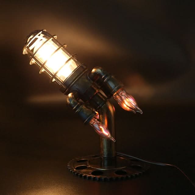 Unique Industrial Style Desk Lamp with Warm Glow