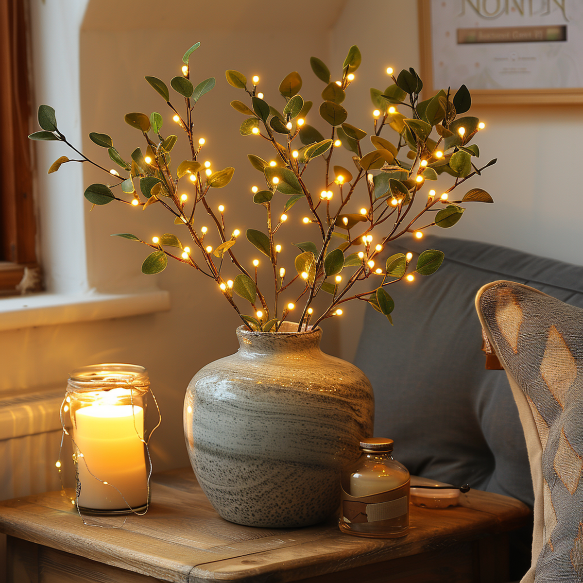 Soft Green Fairy String Lights 70cm Warm Ambiance