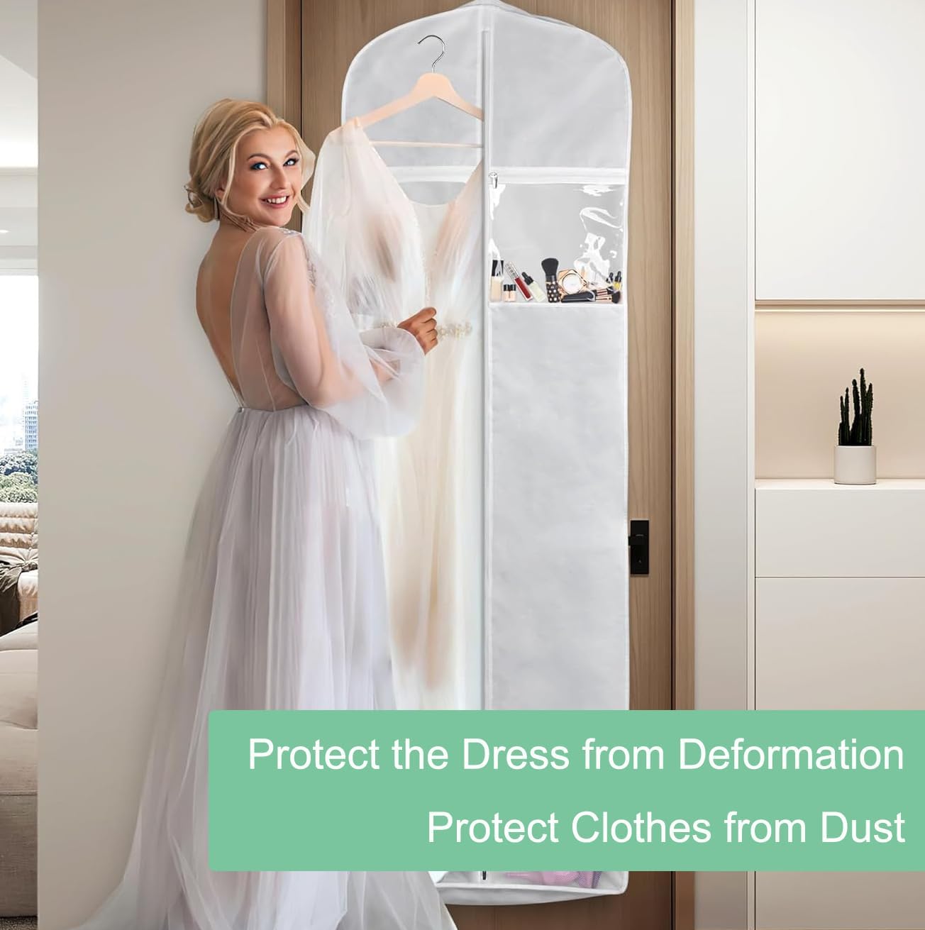 Premium Wedding Dress Storage Bag - Protective Bridal Gown Cover
