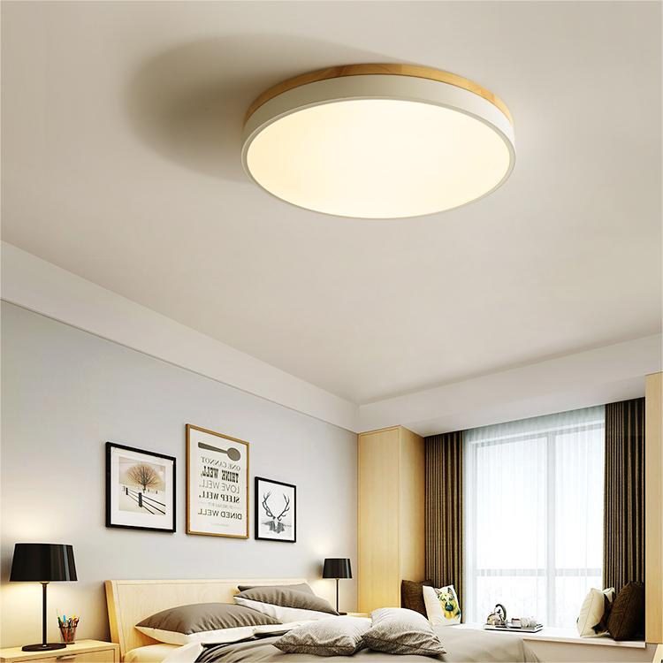 Rustic Wooden Semi Flush Ceiling Lamp