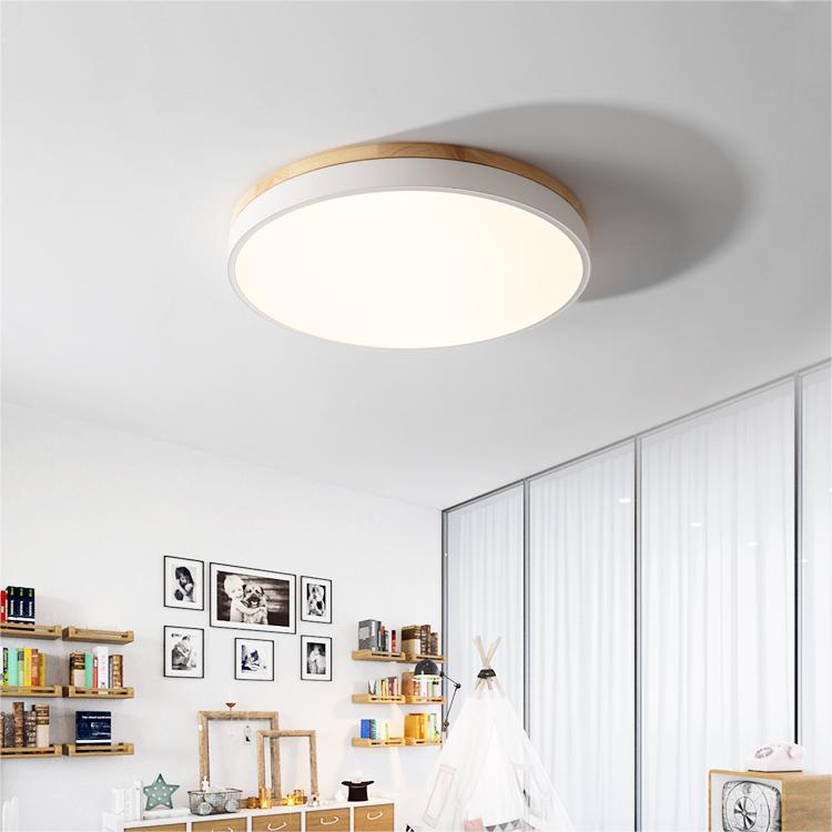 Rustic Wooden Semi Flush Ceiling Lamp