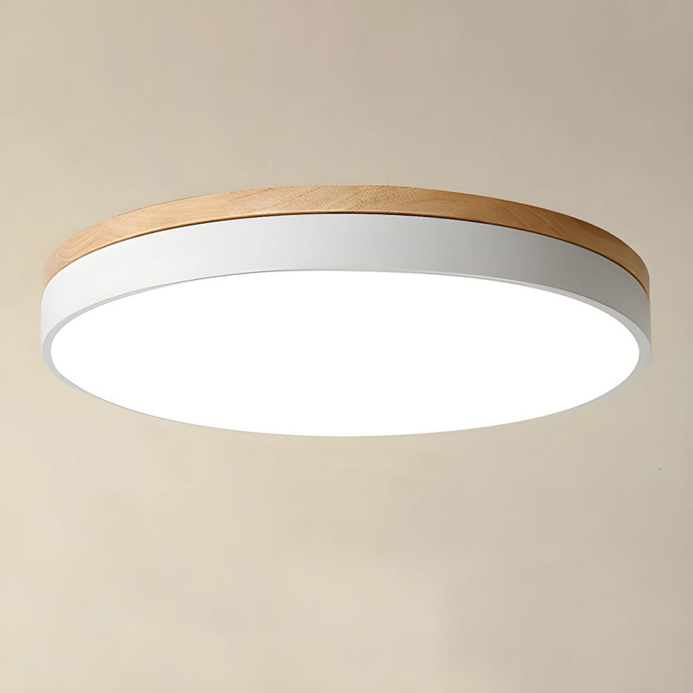 Rustic Wooden Semi Flush Ceiling Lamp - Cofik