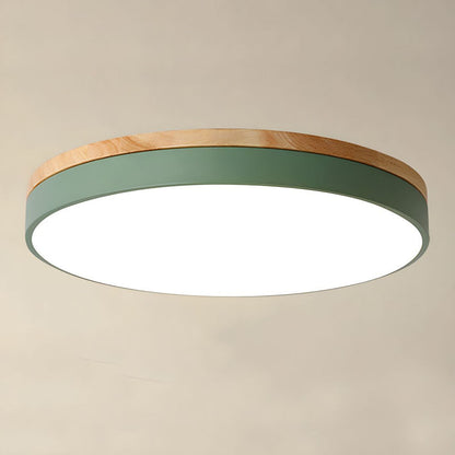 Rustic Wooden Semi Flush Ceiling Lamp