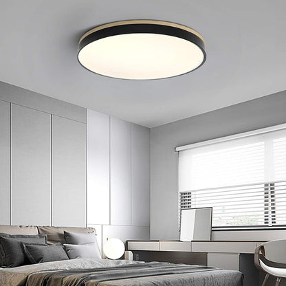 Rustic Wooden Semi Flush Ceiling Lamp