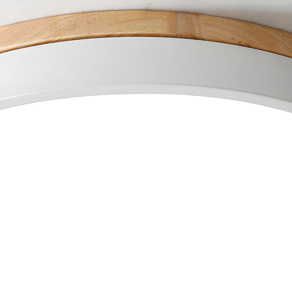 Rustic Wooden Semi Flush Ceiling Lamp