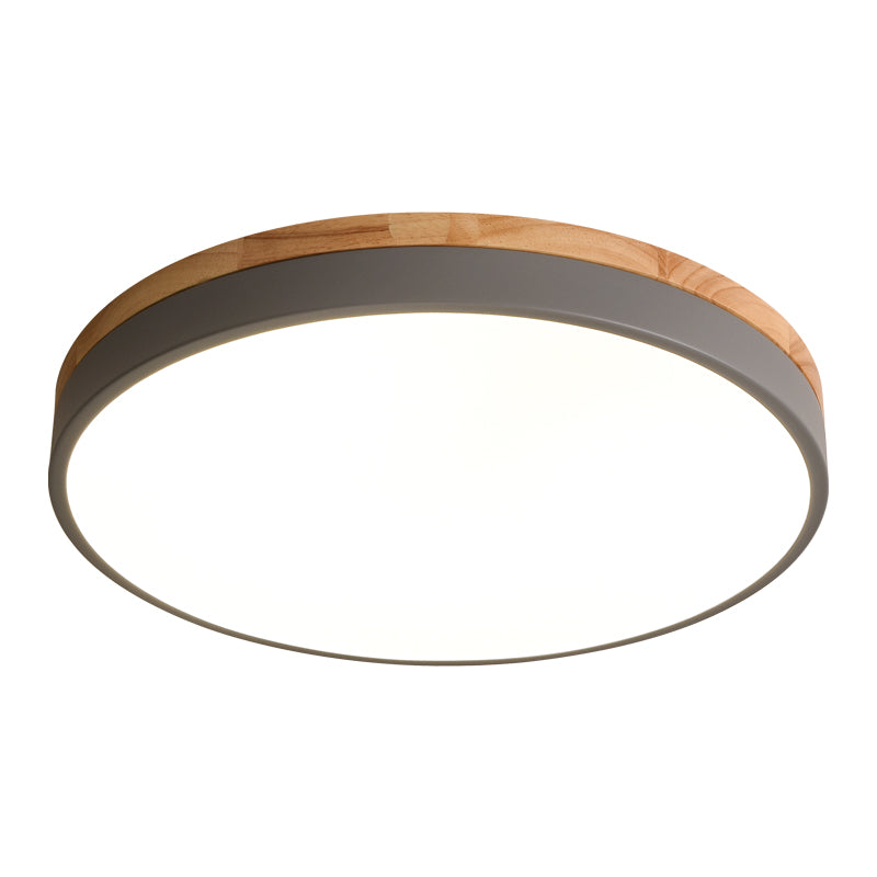 Rustic Wooden Semi Flush Ceiling Lamp