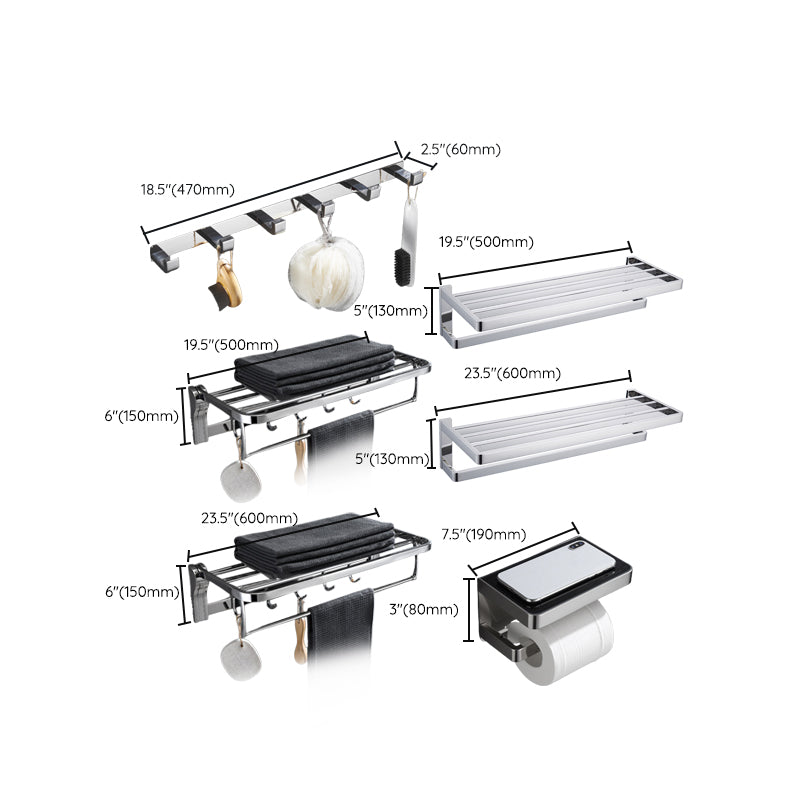 Luxury 5-Piece Chrome Bathroom Accessory Set