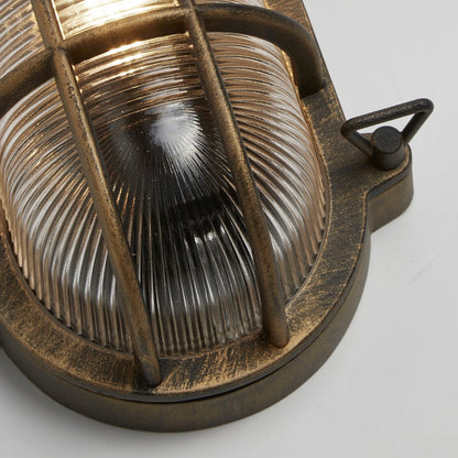 Classic Bronze Outdoor Glass Wall Light Fixture