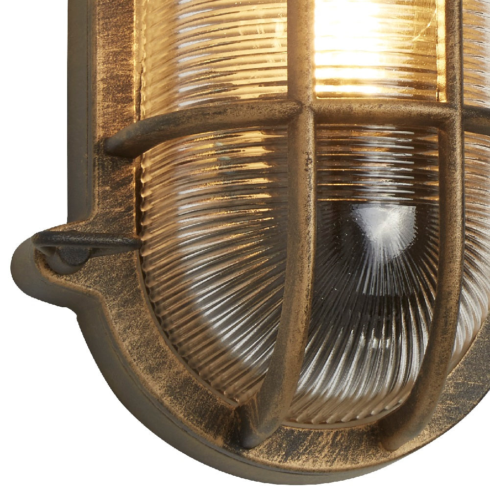 Classic Bronze Outdoor Glass Wall Light Fixture