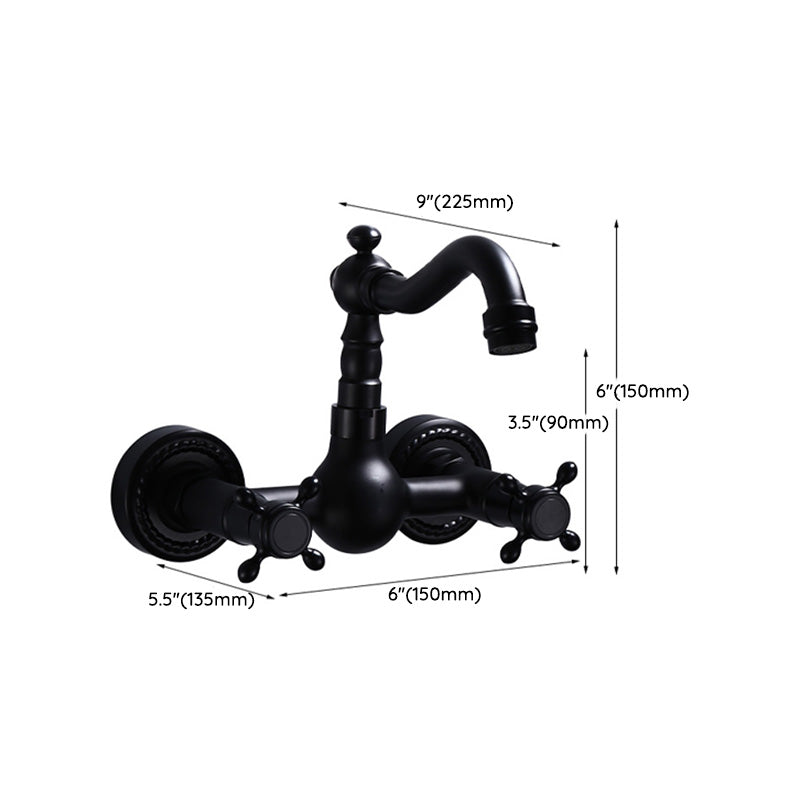 Modern Black Mount Bathroom Faucet Widespread Sink Mixer