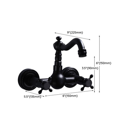 Modern Black Mount Bathroom Faucet Widespread Sink Mixer