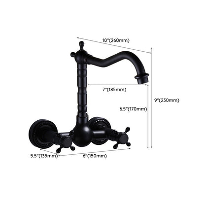 Modern Black Mount Bathroom Faucet Widespread Sink Mixer