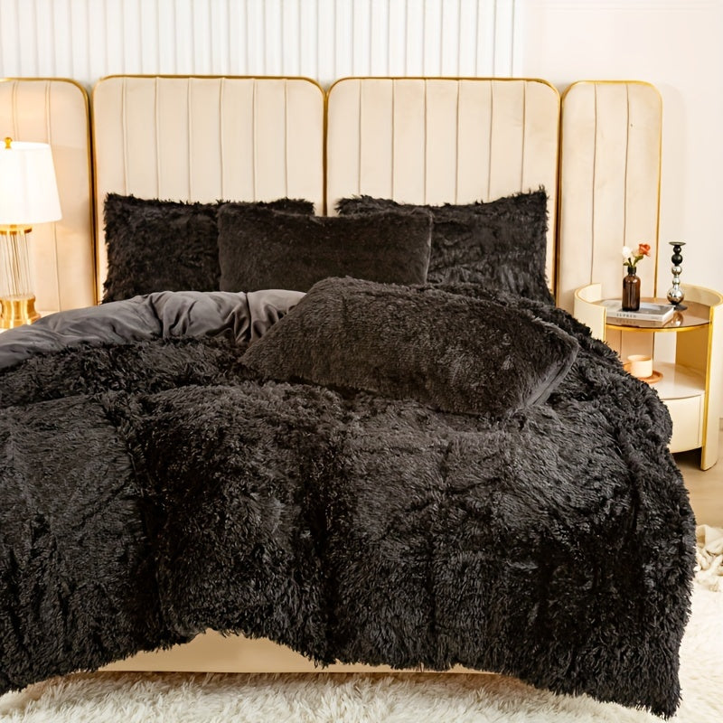 Cozy Fleece Duvet Cover Set with Zipper