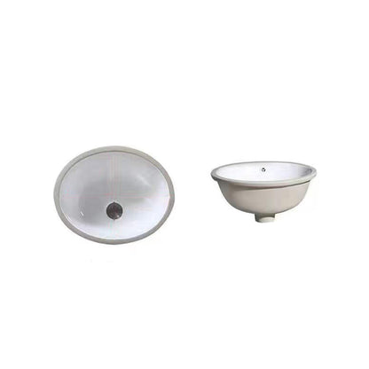 Contemporary Oval Ceramic Sink with Built-in Pop-Up Drain