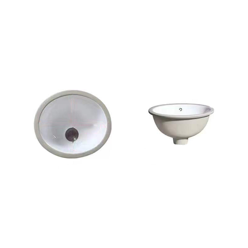 Contemporary Oval Ceramic Sink with Built-in Pop-Up Drain - Cofik