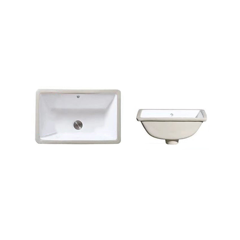 Contemporary Oval Ceramic Sink with Built-in Pop-Up Drain