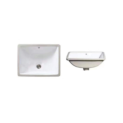 Contemporary Oval Ceramic Sink with Built-in Pop-Up Drain