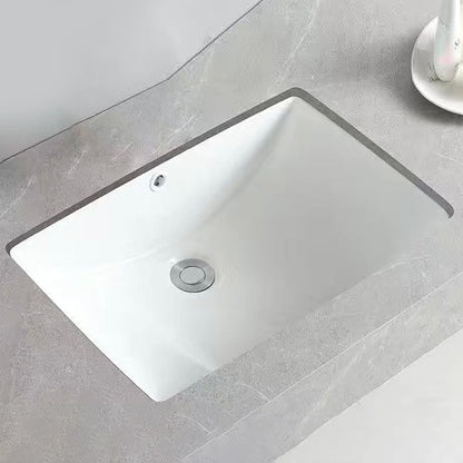 Contemporary Oval Ceramic Sink with Built-in Pop-Up Drain