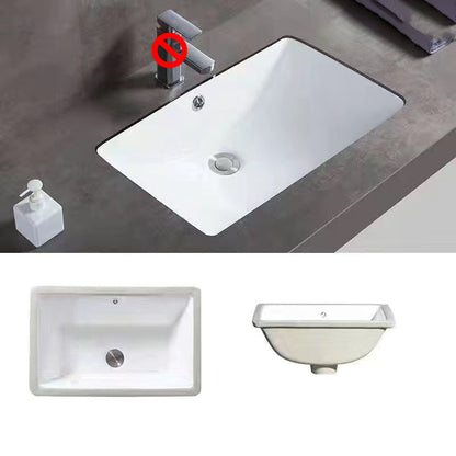 Contemporary Oval Ceramic Sink with Built-in Pop-Up Drain