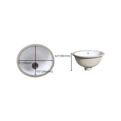Contemporary Oval Ceramic Sink with Built-in Pop-Up Drain