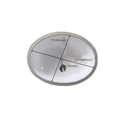 Contemporary Oval Ceramic Sink with Built-in Pop-Up Drain