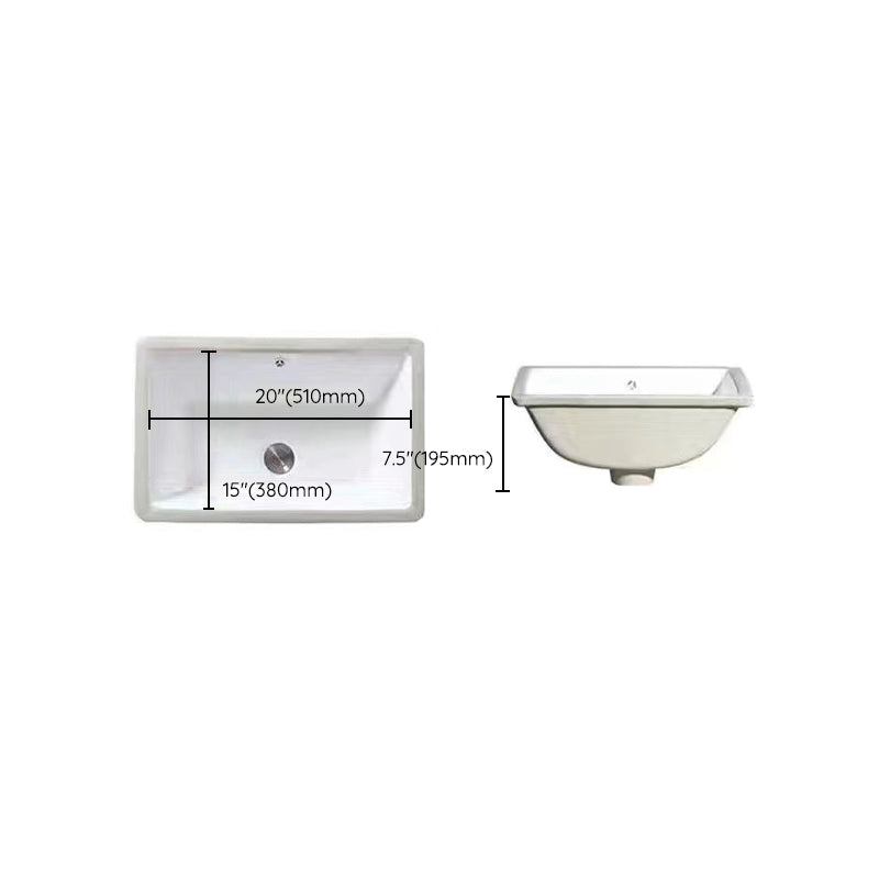 Contemporary Oval Ceramic Sink with Built-in Pop-Up Drain