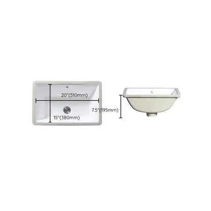 Contemporary Oval Ceramic Sink with Built-in Pop-Up Drain