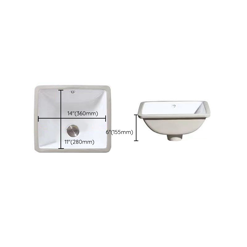 Contemporary Oval Ceramic Sink with Built-in Pop-Up Drain