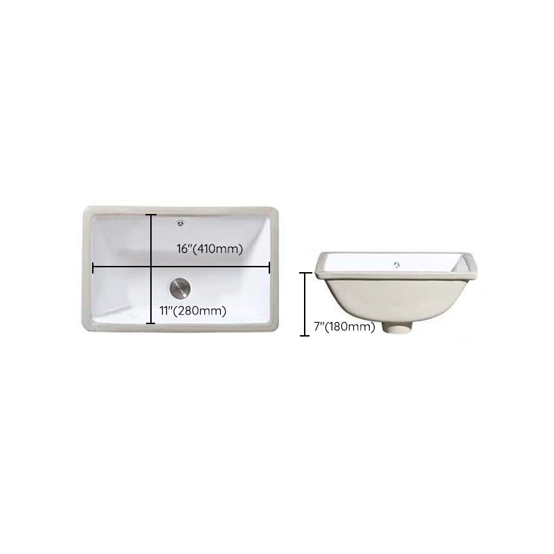 Contemporary Oval Ceramic Sink with Built-in Pop-Up Drain