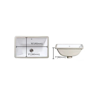 Contemporary Oval Ceramic Sink with Built-in Pop-Up Drain