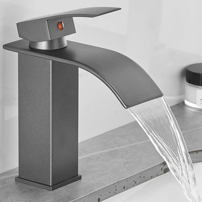 Luxury Waterfall Bathtub Faucet Brass Lever Handle Sink Mixer