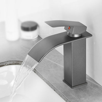 Luxury Waterfall Bathtub Faucet Brass Lever Handle Sink Mixer