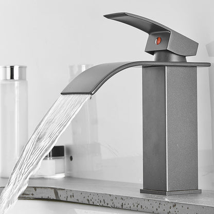 Luxury Waterfall Bathtub Faucet Brass Lever Handle Sink Mixer