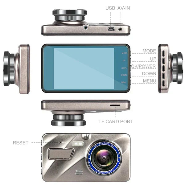 Dual Lens Car Dash Cam with Night Vision