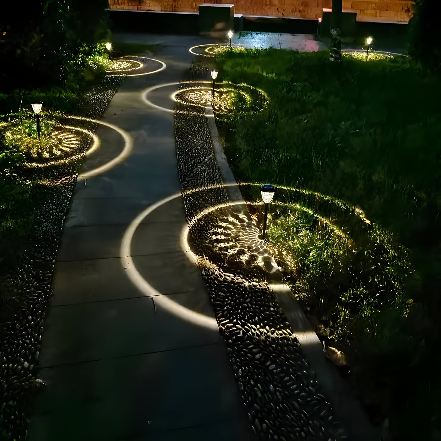 Bright Solar Powered Garden Lamp Set