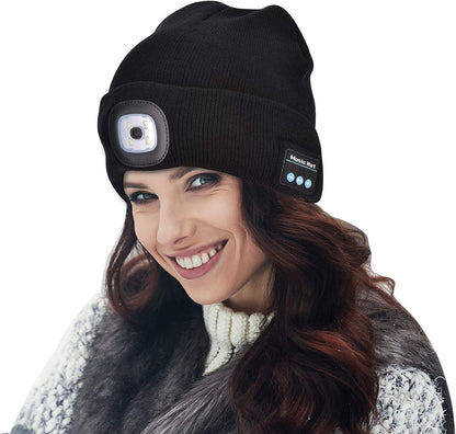 Warm Beanie Hat with Bluetooth Wireless Headphones